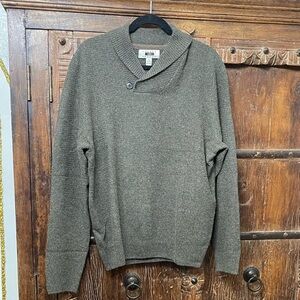 NWOT Joseph Abboud Shawl Collar Wool Blend Knit Sweater Men’s XL Olive Green
